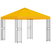 Gazebo | Pergolato 3 x 3 m Giallo Poliestere e Acciaio 190 gsm