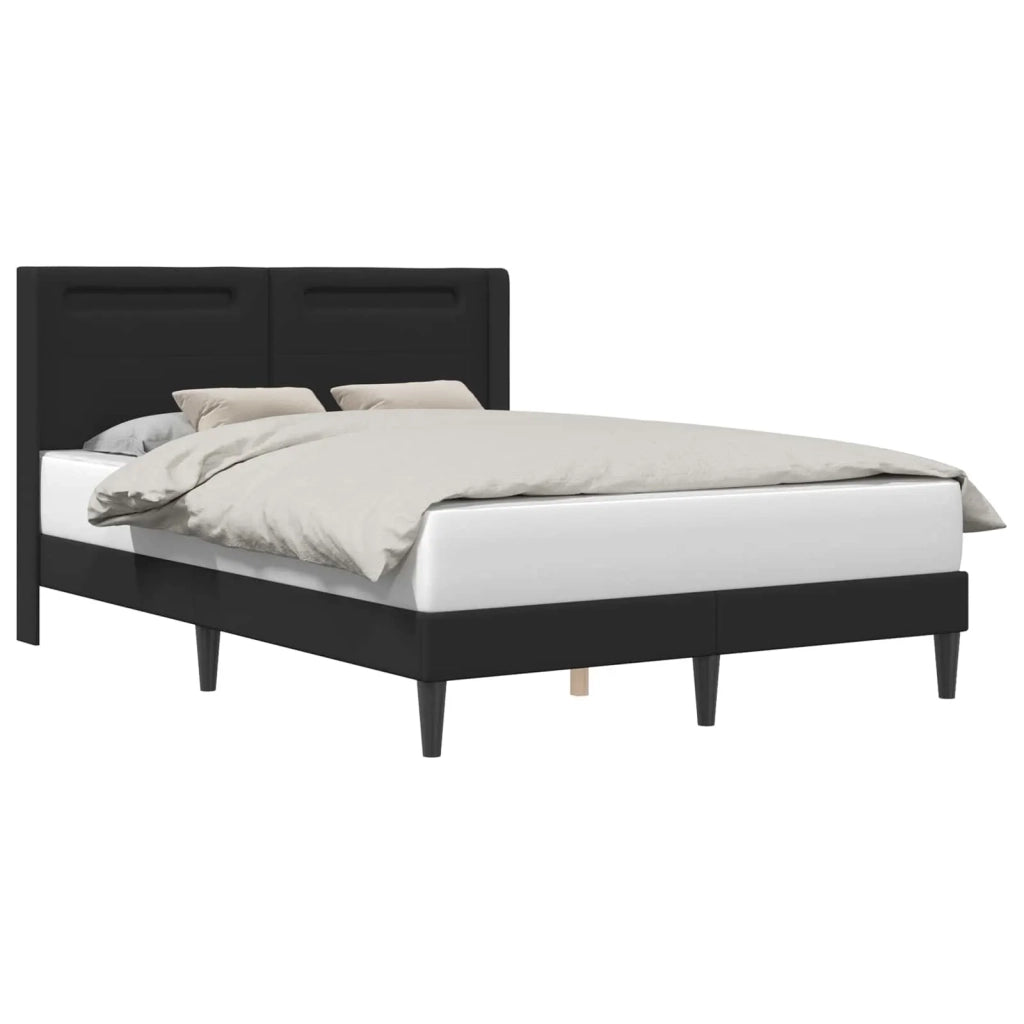 Struttura del letto con testiera Nero 120 x 190 cm Similpelle