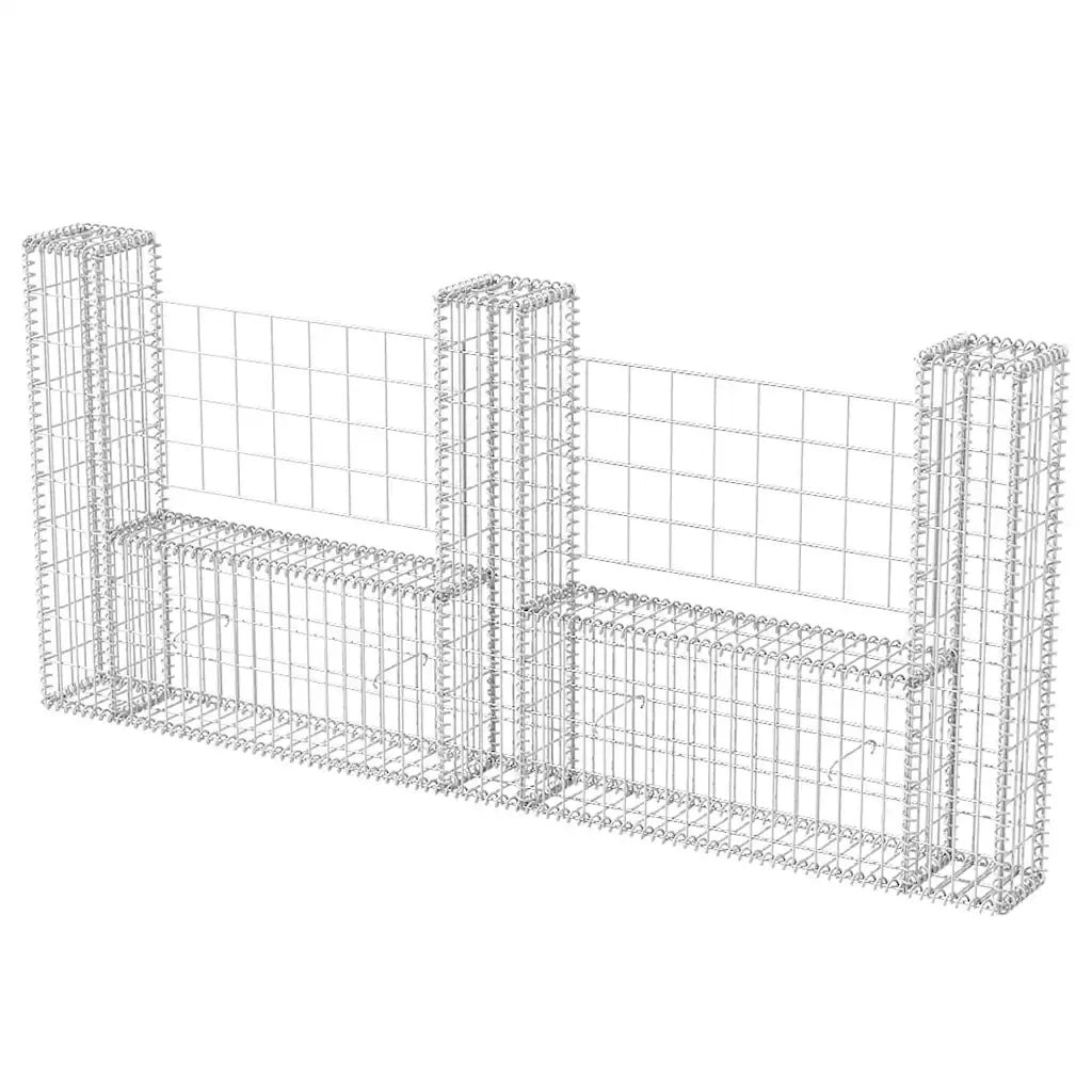 Gabbione in Rete ad U in Acciaio Zincato 240x20x100 cm 142546