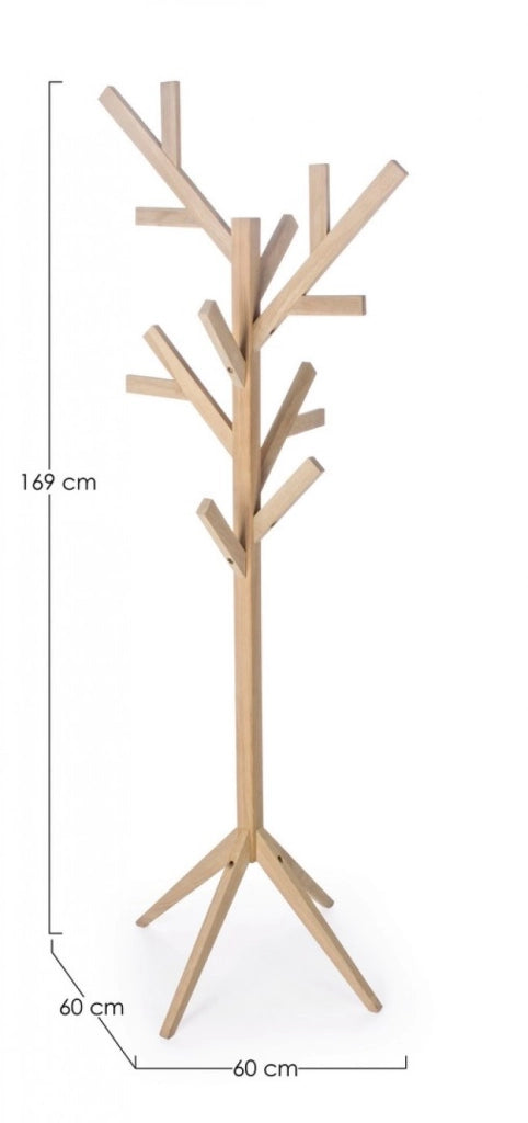Appendiabiti in Legno Marrone Moderno da Interno - ORIZZONTE