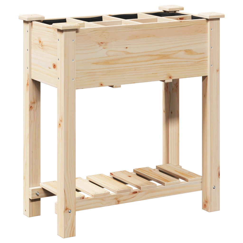 Fioriera per Giardino con Griglie 71x37x76 cm in Legno Massello di Pino