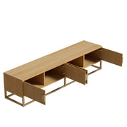 Mobile TV con 4 Ante e Cerniere Soft-Close; Finitura Effetto Legno e Dettagli Dorati; in MDF e Truciolare; 180??40??40 cm