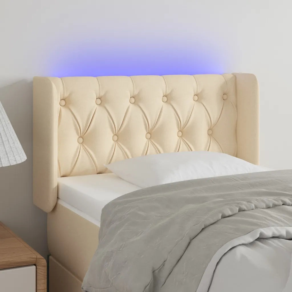 Testiera a LED-Testata con LED Crema 83x16x78/88 cm in Tessuto 114849