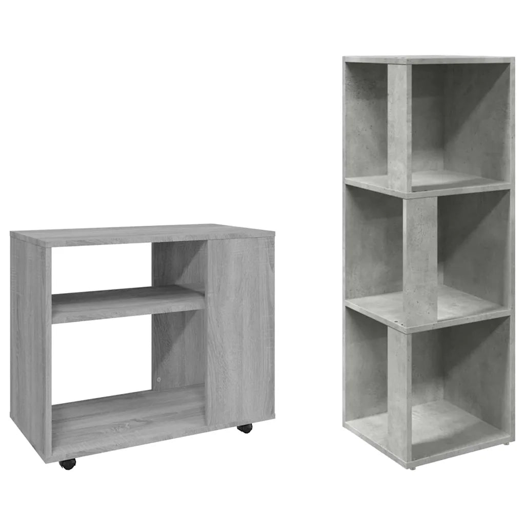 Armoire d'angle Gris béton 33x33x100 cm Bois d'ingénierie