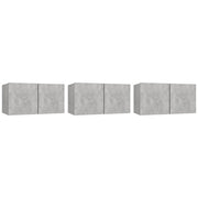 Mobili Porta TV Pensili 3pz | Armadietto TV | Mobile Porta TV Grigio Cemento 60x30x30 cm