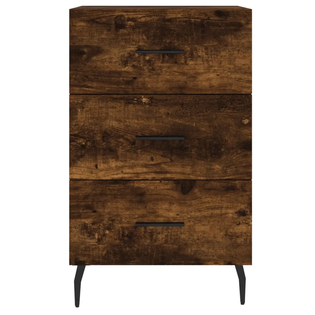 Comodino | Armadio da Notte | Mobiletto da notte Rovere Fumo 40x40x66 cm in Legno Multistrato