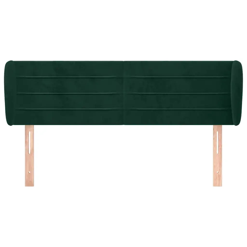 Testiera | Testata ad Orecchio Verde Scuro 147x23x78/88 cm in Velluto