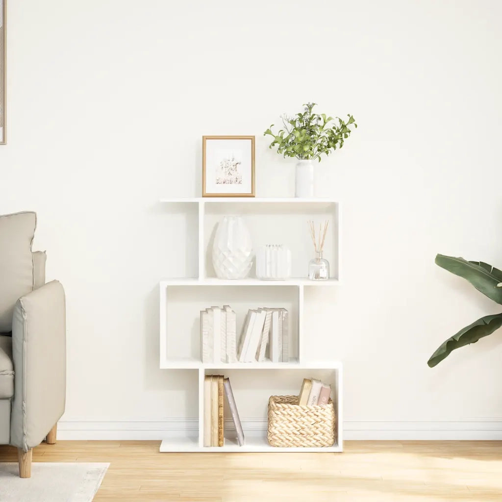 Libreria divisoria a 3 ripiani bianca 70x24x97 cm in legno ingegnerizzato 858111