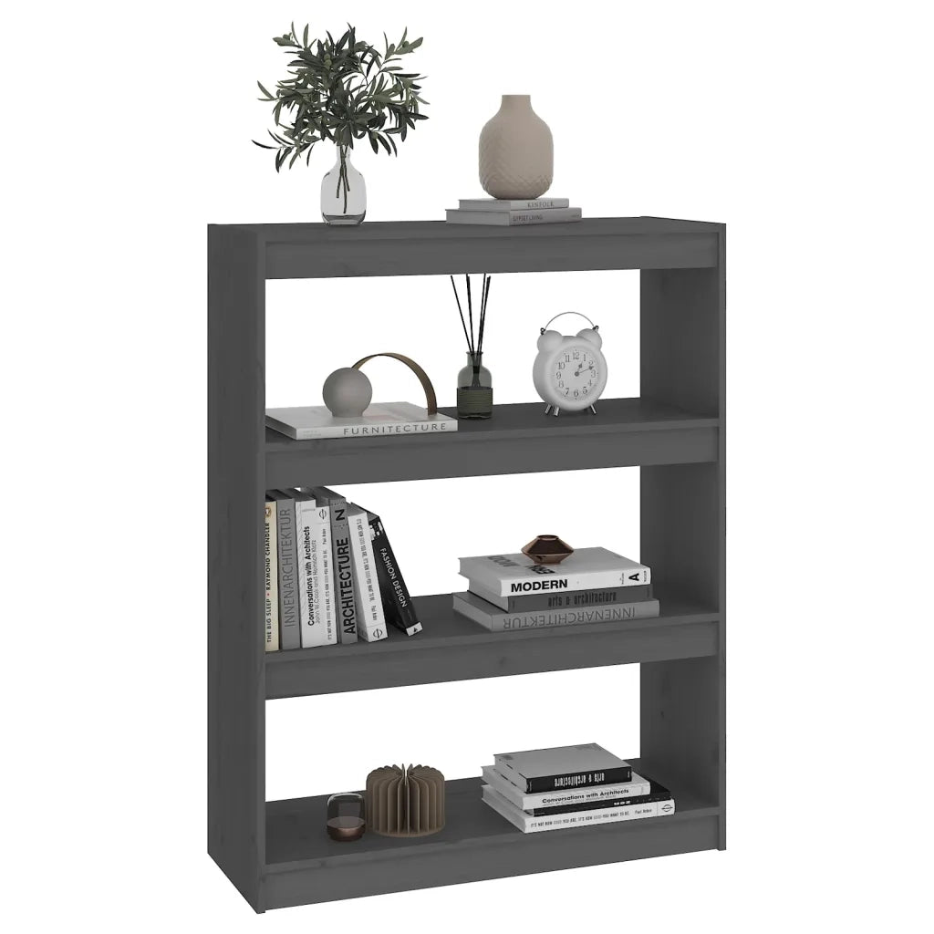 Libreria/Divisorio Grigio 80x30x103,5 cm in Massello di Pino 808190
