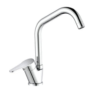 Miscelatore per cucina in ottone cromato, canna a ponte
