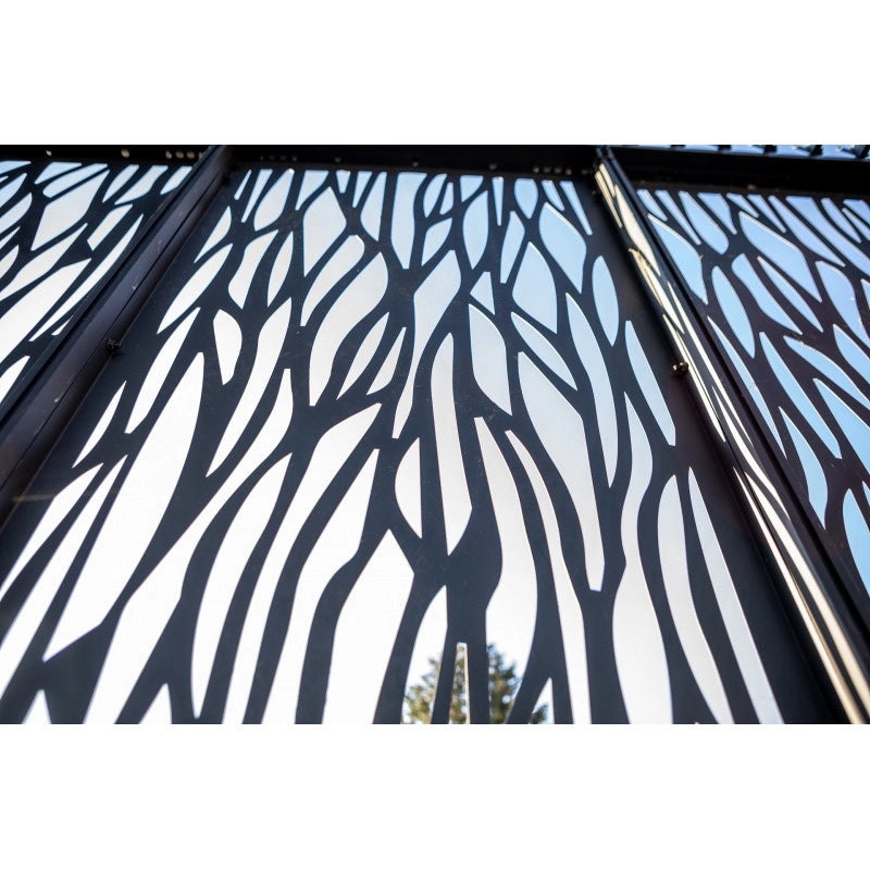 Pannello in acciaio moucharabieh per pergola bioclimatica lato 3 metri – schermo decorativo antivento e privacy – PERBIM30 Foresta
