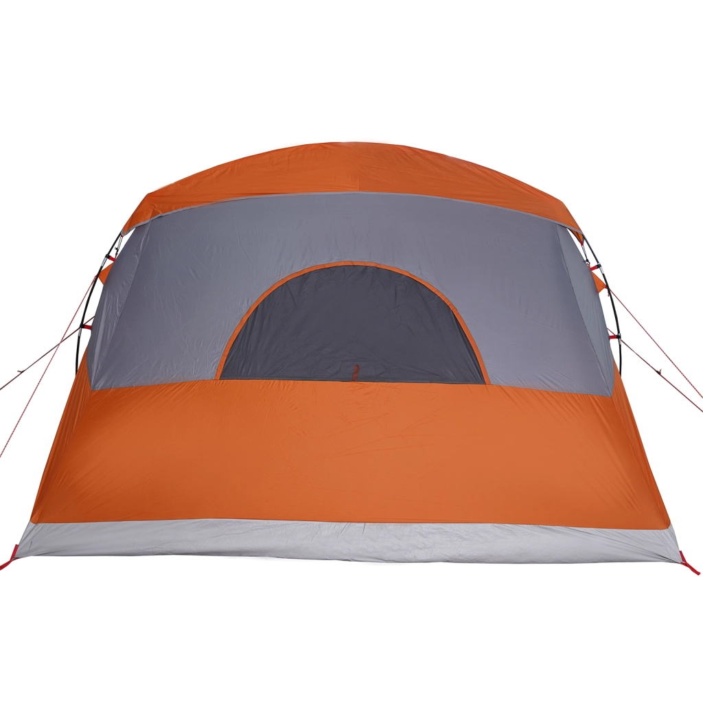 Tenda Familiare  con Finestre Tunnel Grigia e Arancione per 8 Persone Impermeabile