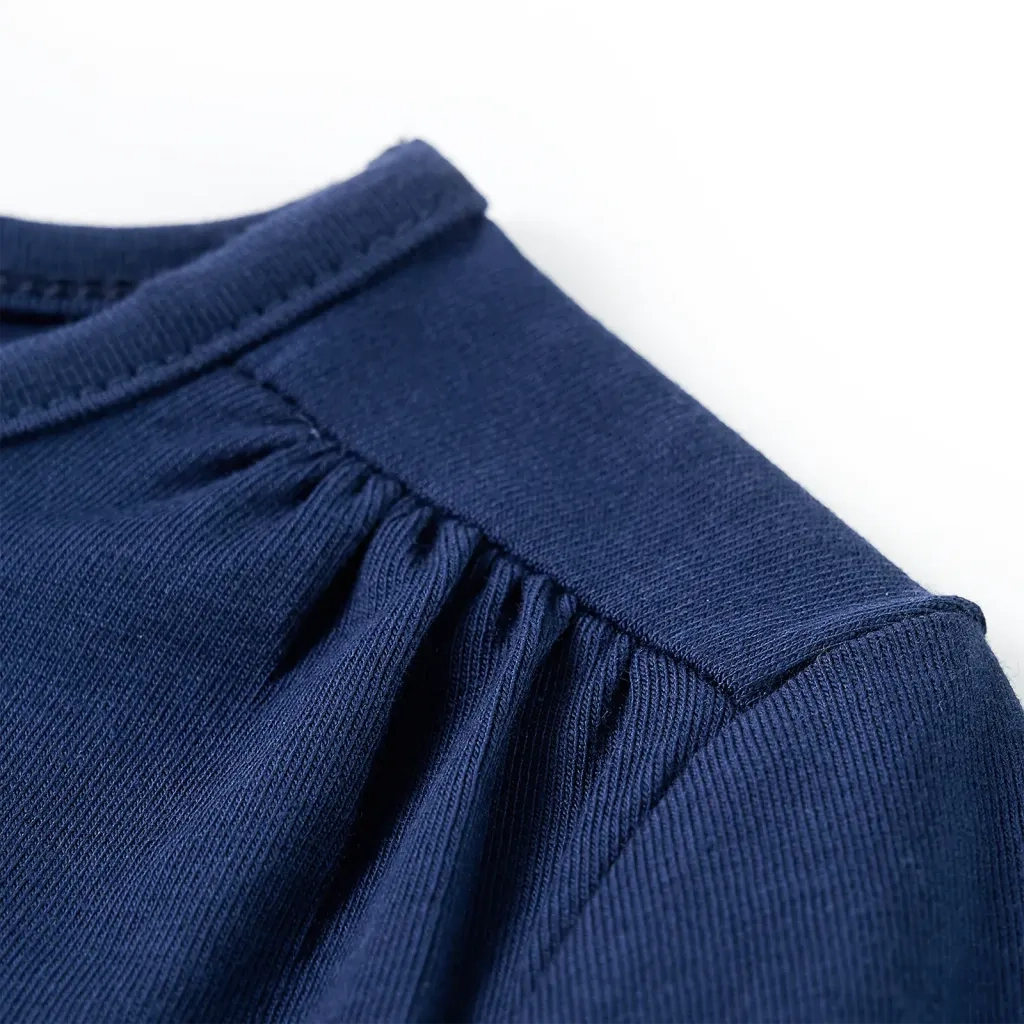 Maglietta da Bambina Maniche Lunghe Blu Marino 128 14002