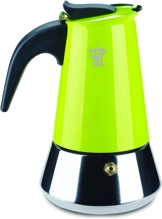 Caffettiera elettrica 6 tazze in acciaio inossidabile maniglia termoresistente per piastre inductive verde