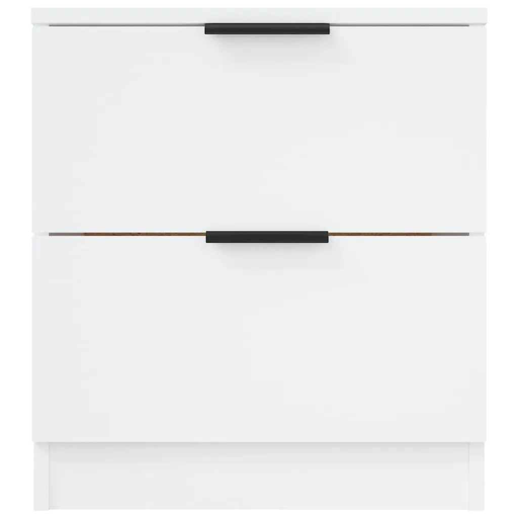 Comodini 2 pz Bianchi in Legno Multistrato 811215