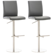 2er Set Barhocker Cadiz Kunstleder edelstahl