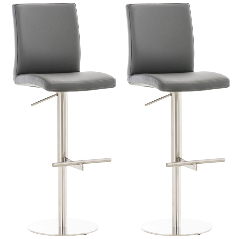 2er Set Barhocker Cadiz Kunstleder edelstahl