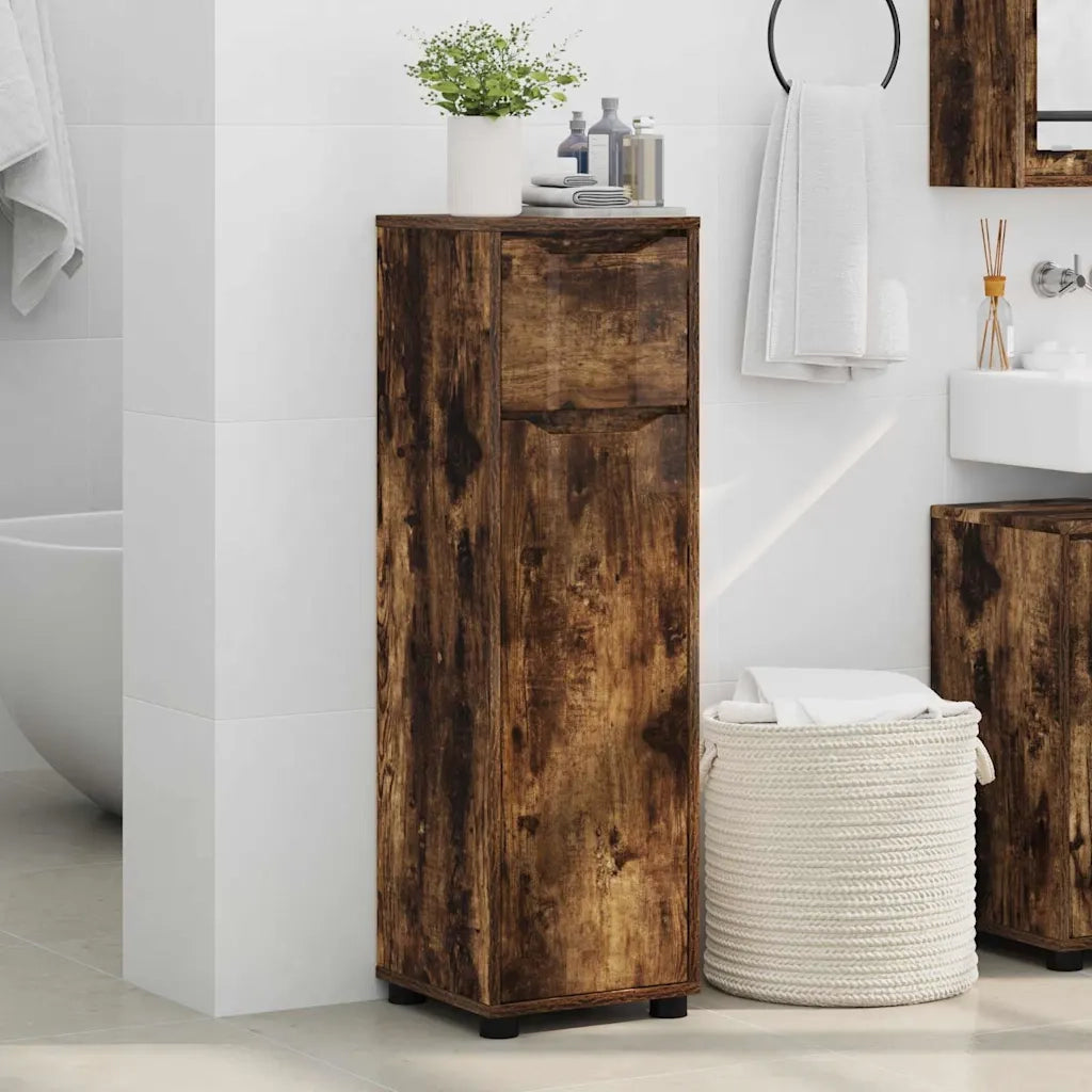 Mobile da Bagno | Armadio da bagno con cassetto Rovere fum¨¦ 30,5 x 30 x 101 cm