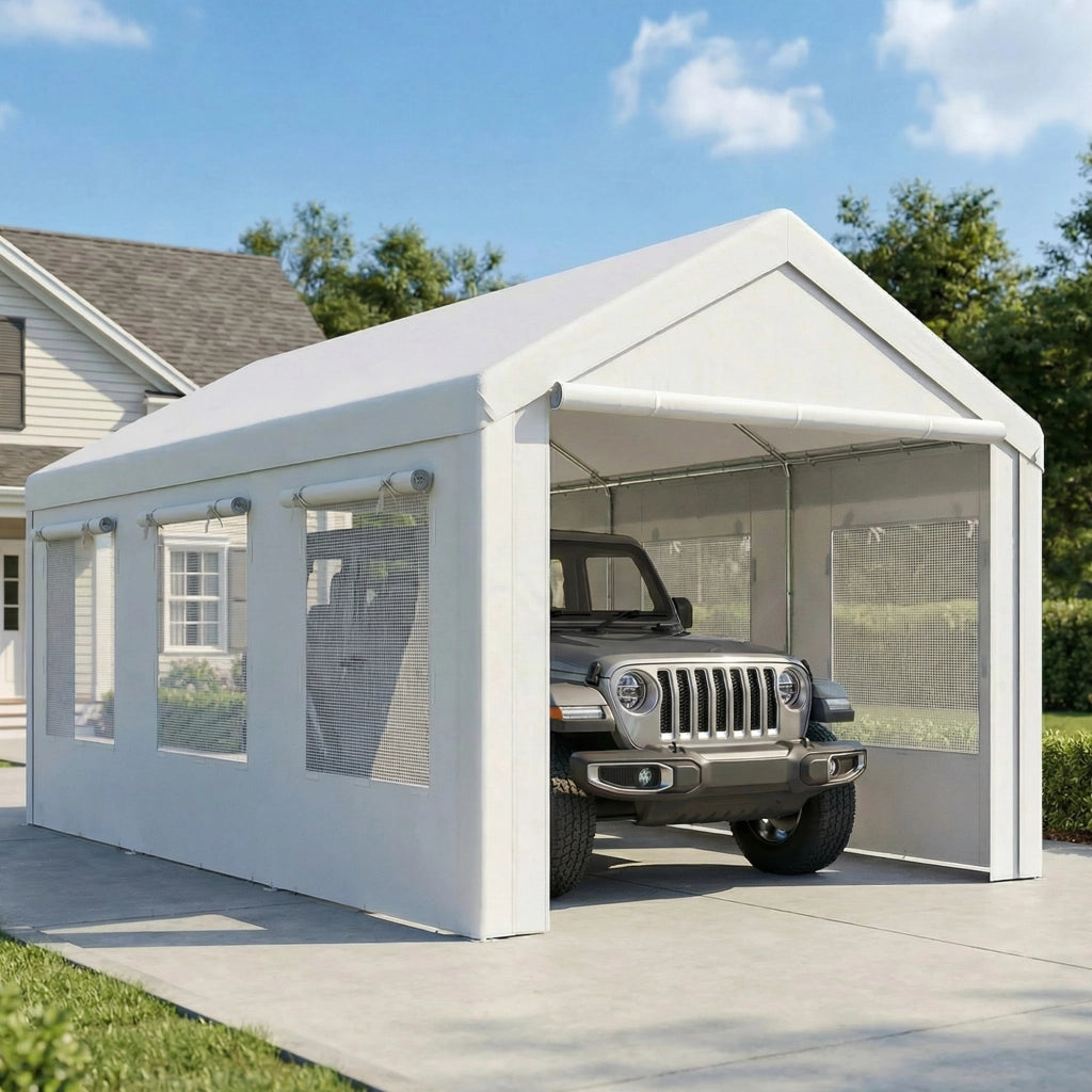 Tenda Auto Garage 3x6m ¨C Minimal ¨C Bianco