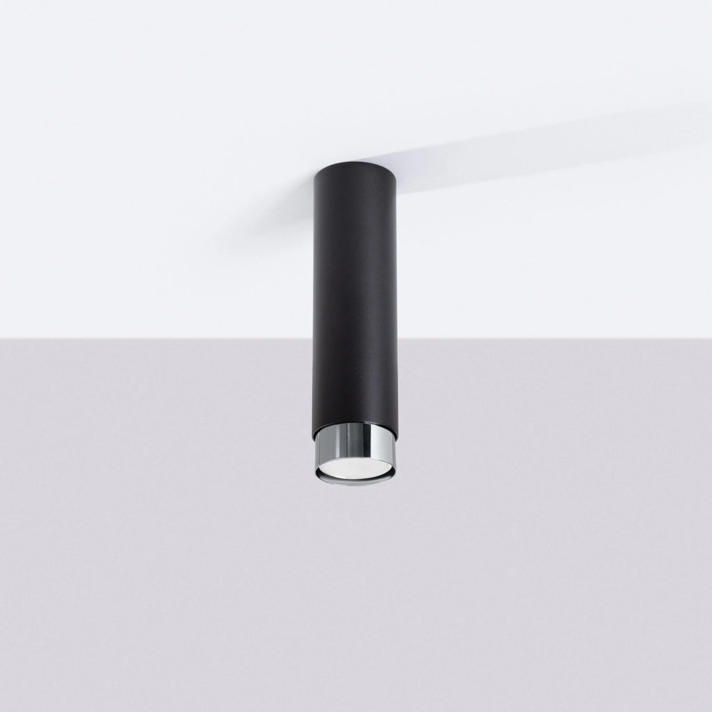 Spot soffitto OSCURO Pure Lume 22,5cm nero/cromo GU10 10W
