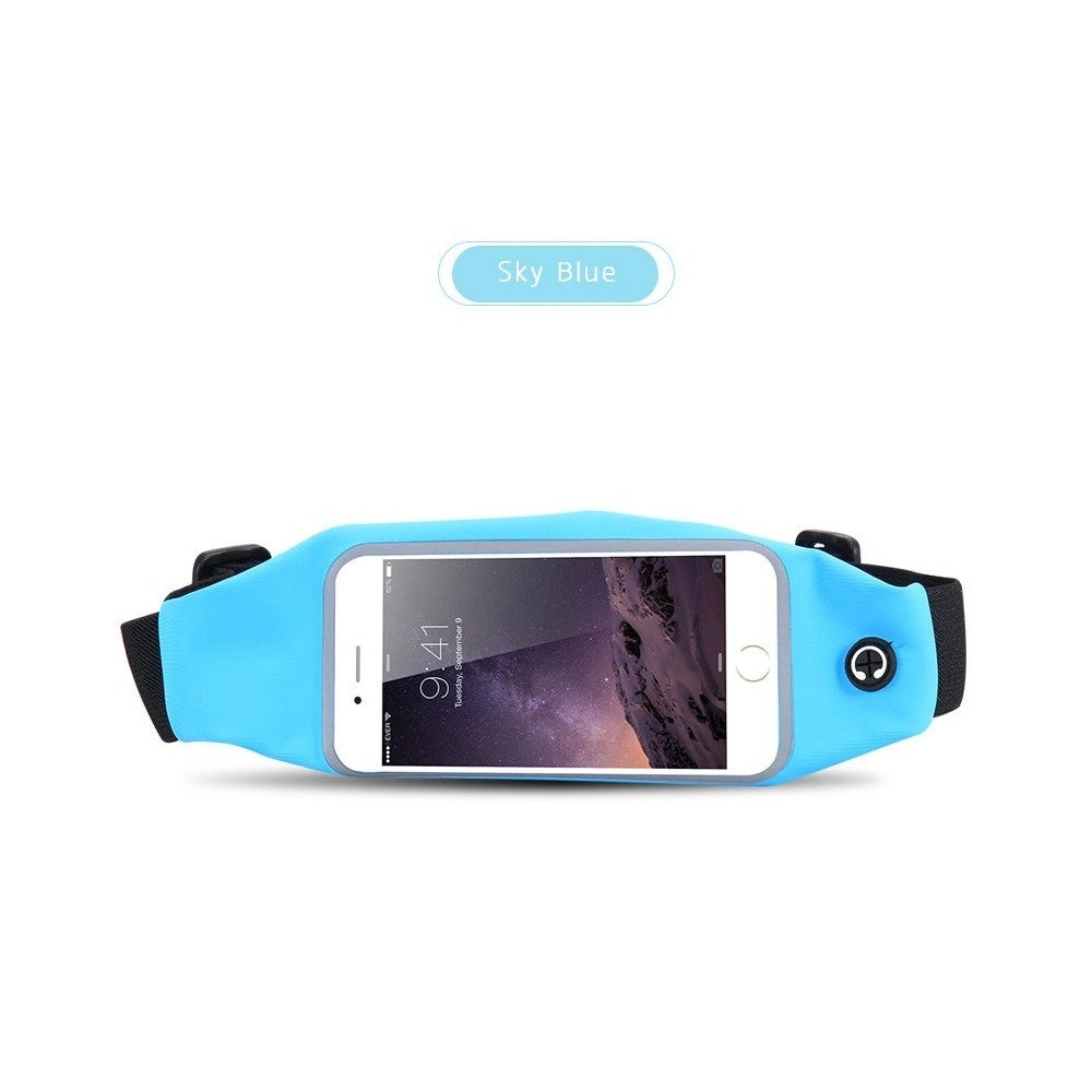 Trade Shop - Cintura Con Tasche Zip Sport Belt Marsupio Porta Smartphone Cellulari 4,7" -