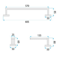 Set Accessori Da Bagno Rio Gold 4 Pezzi