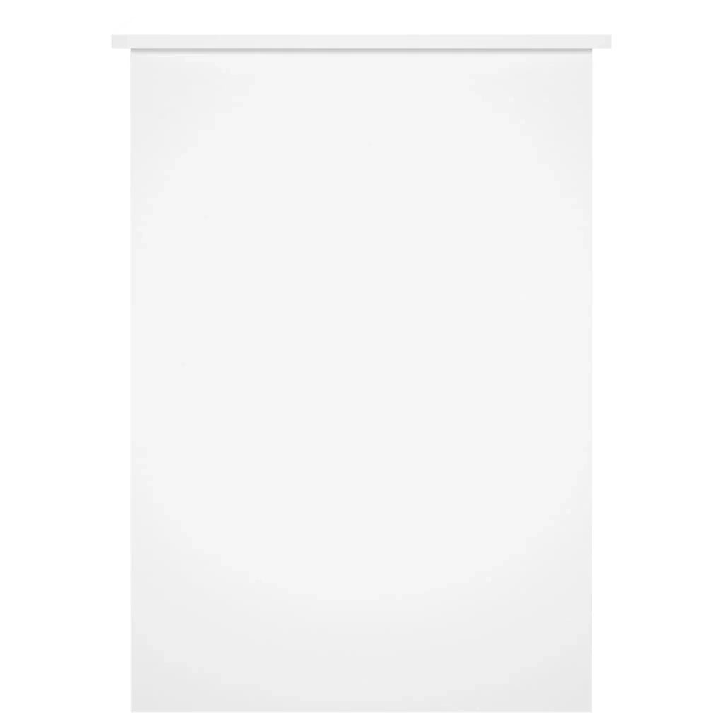 Scrivania tavolo postazione di lavoro mobile per computer scrivania da studio finitura lucida 100 x 55 x 75 cm legno ingegnerizzato bianco 02_0023537