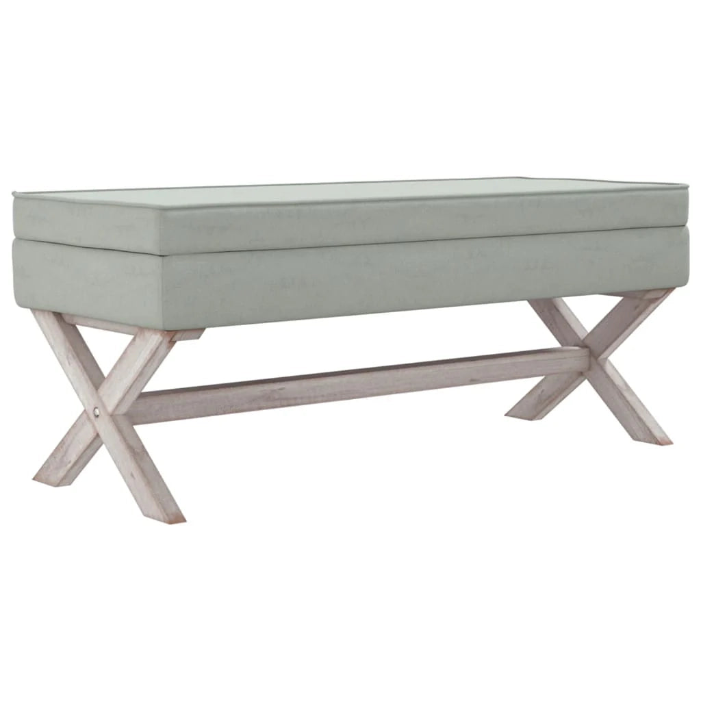 Sgabello contenitore 110 x 45 x 49 cm velluto grigio chiaro 02_0010868