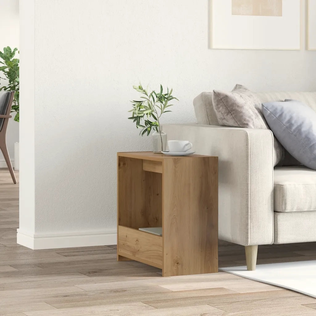 Tavolino Rovere Artigianale 50x26x50 cm in Legno Multistrato 856539
