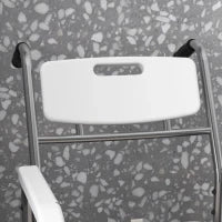 Sedia a Rotelle Impermeabile con WC Seduta in Ecopelle, 4 Ruote, Vaso Rimovibile per Anziani/Disabili, 84x54x96cm