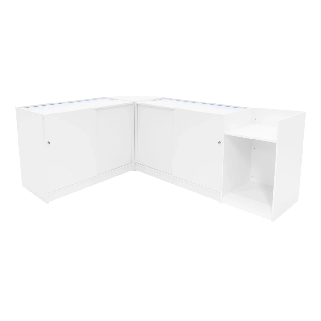 Set Banconi Bianco Polaris LED K1200 B1200 CM60 TB60 con Serratura e Vetrina