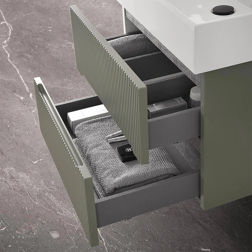 Mobile bagno sospeso cannettato 70 cm verde Bali