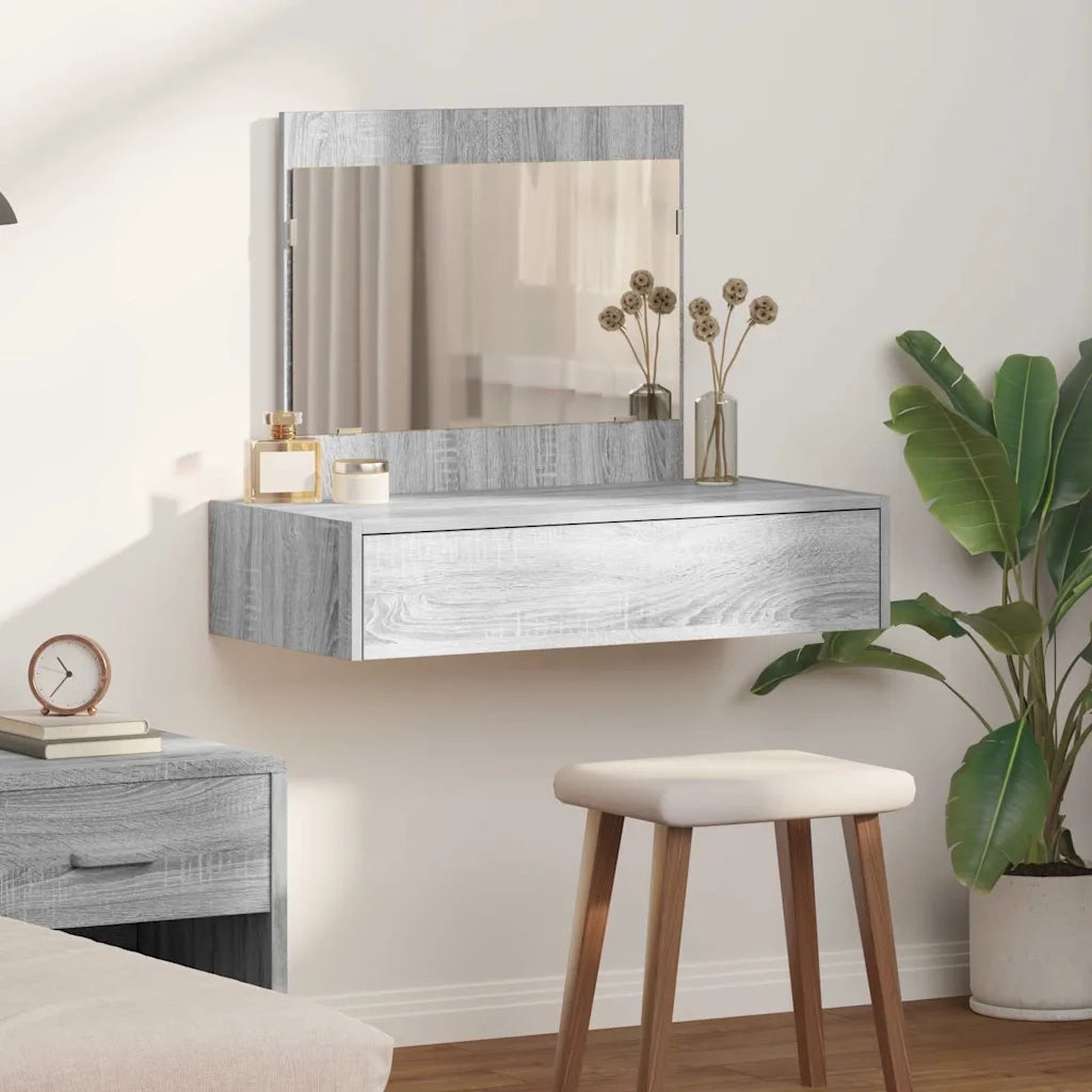 Toeletta | Tavolo da Trucco Grigio 83 x 40 x 70 cm Legno multistrato
