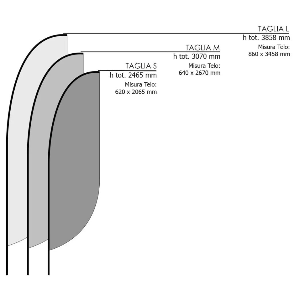 Bandiera a PIUMA con stampa varie misure - 240 cm