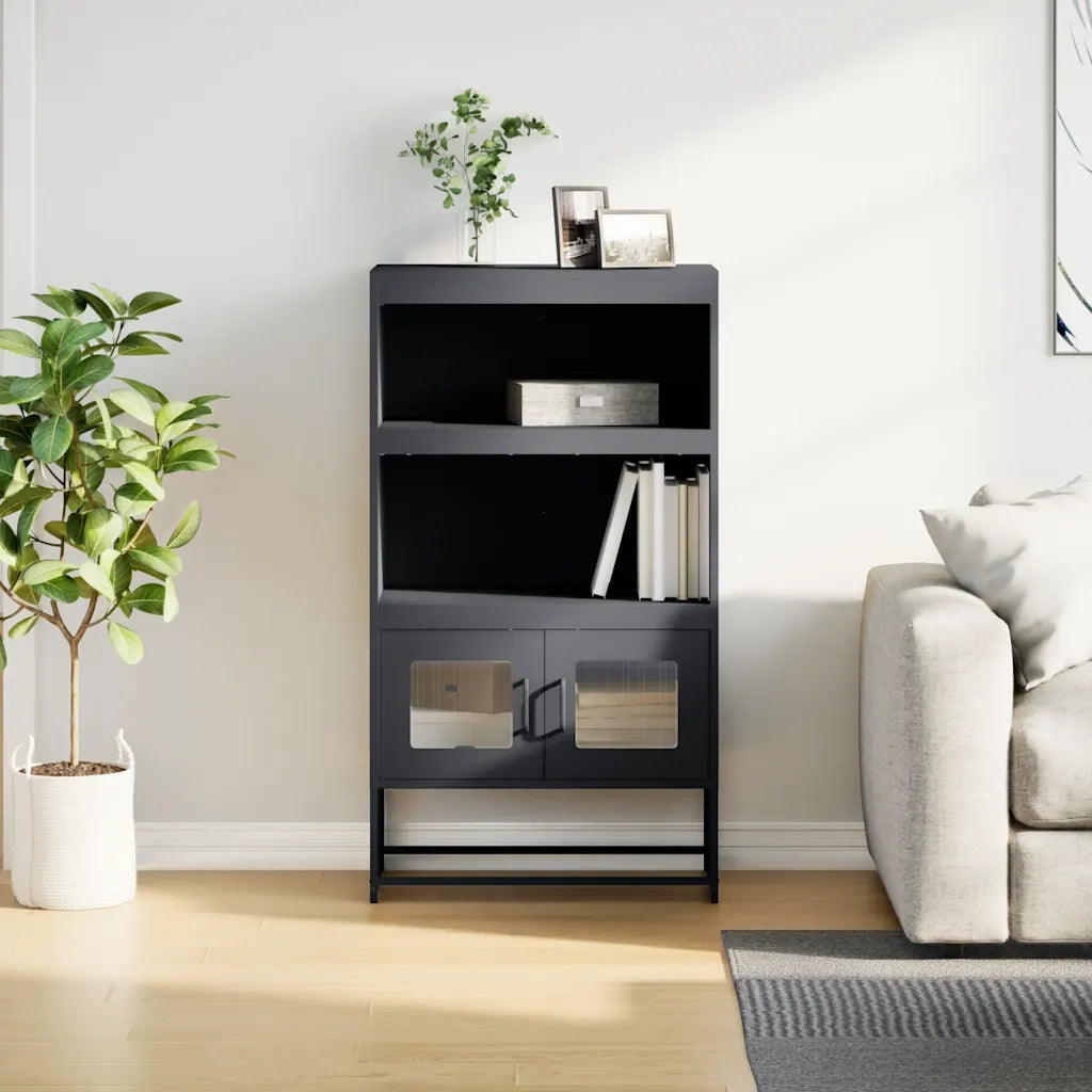 Credenza | Madia | Buffet da pranzo | Armadio da pranzo Antracite 68x39x123 cm Acciaio