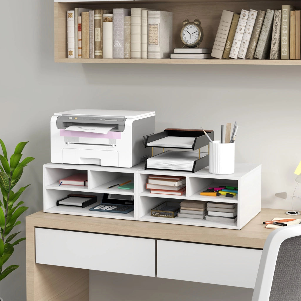 Scrivania con Ripiani Aperti ¨C Zephmum ¨C Bianco 47x40x22.5 cm
