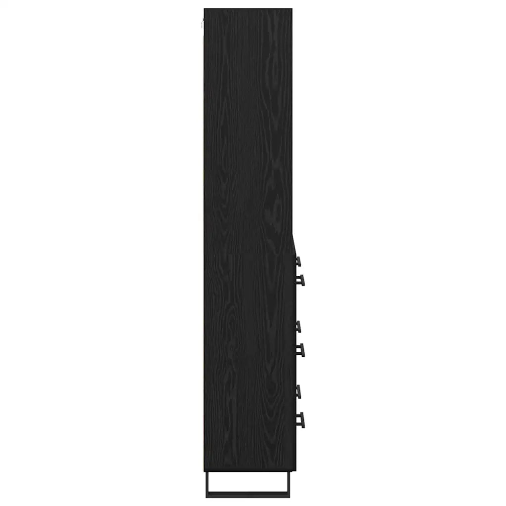 Credenza con cassetto 2 pcs Rovere Nero Legno multistrato 3416127