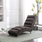 OKWISH Chaise Longue Massaggiante, Schienale Ergonomico 140° con Vibrazione Delicata e Tasca Laterale, Lino Grigio Scuro
