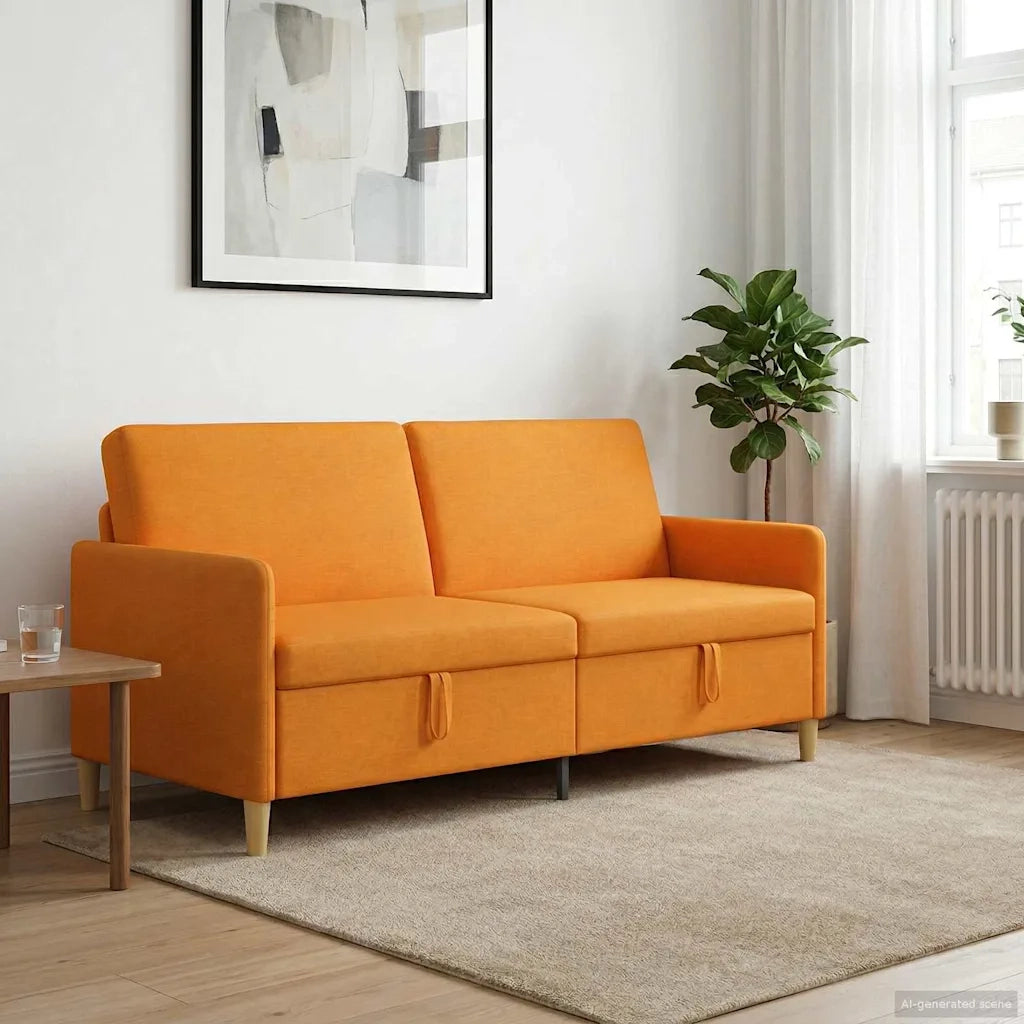 Divano con Storage Giallo Scuro 192 x 78 x 87 cm Poliestere 42036984