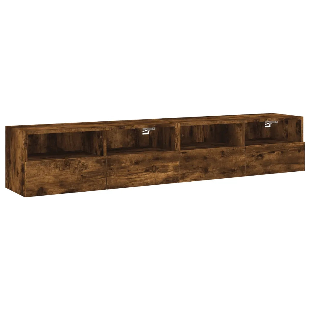 vidaXL Mobili TV a Muro 2 pz Rovere Fumo 80x30x30 cm Legno Multistrato