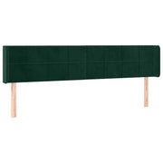 Testiera | Testata ad Orecchio Verde Scuro 203x16x78/88 cm in Velluto