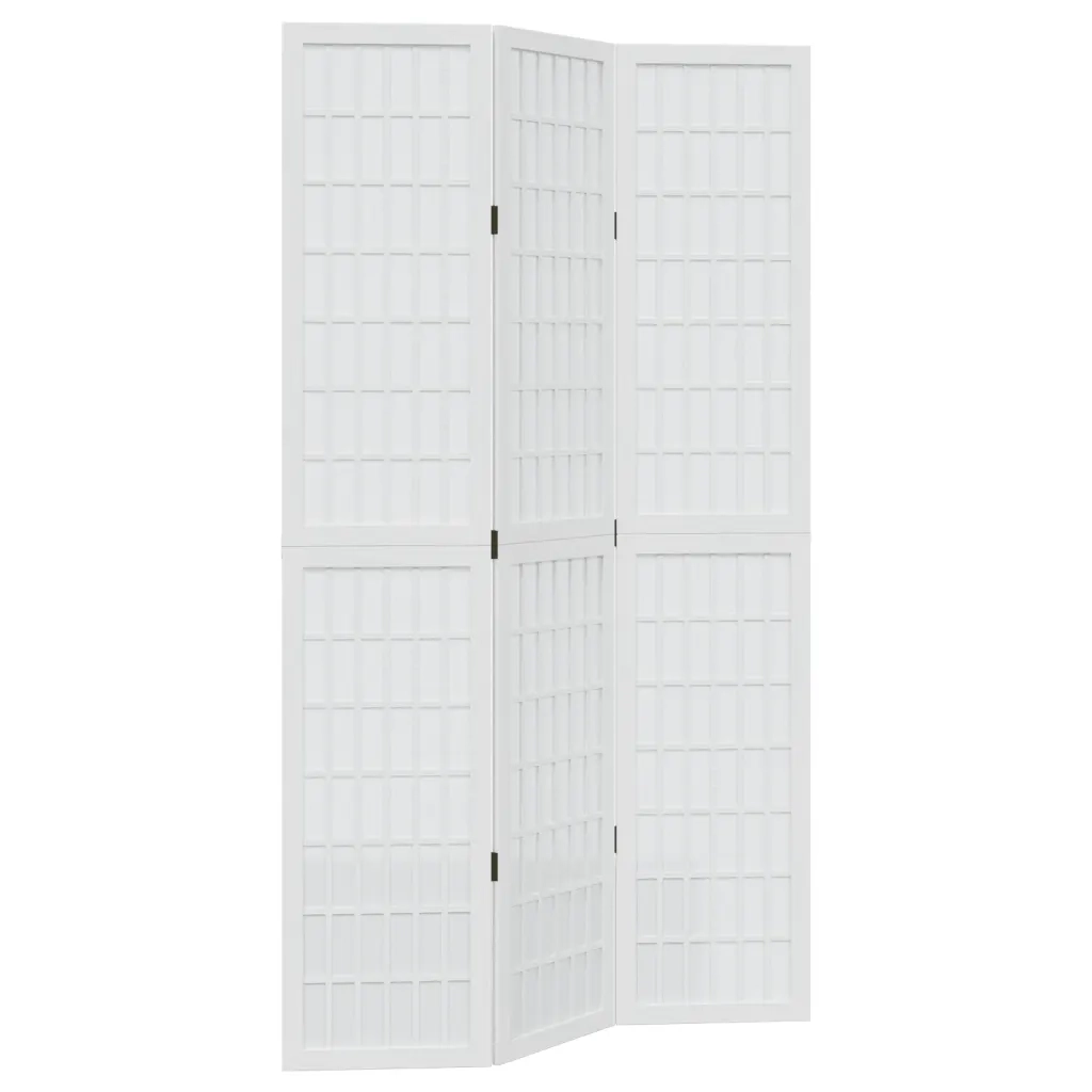 Divisorio Ambienti 3Pannelli Bianco Legno Massello di Paulownia 358783