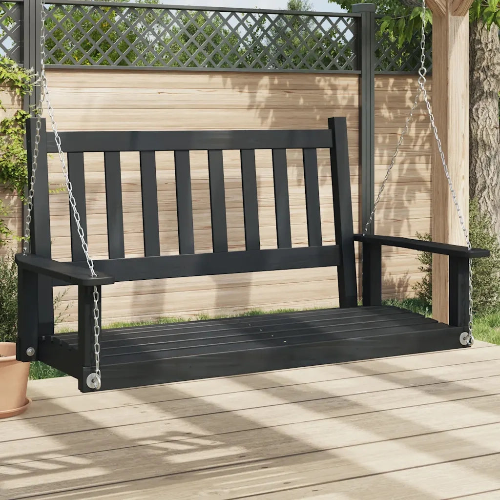 vidaXL Panca a Dondolo da Giardino Catene in Metallo in Legno di Abete