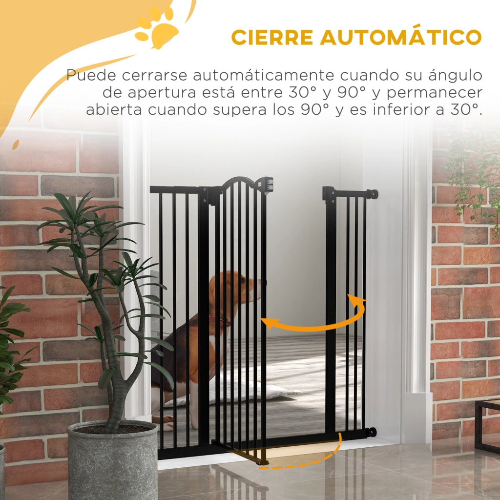 Cancelletto per Cani Regolabile 76-104 cm ¨C Xylo ¨C Nero con 2 Estensioni