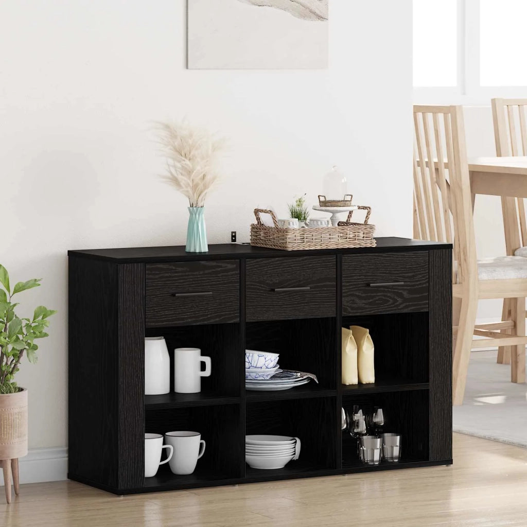 Credenza Rovere Nero 100 x 30 x 59,5 cm Legno multistrato 881149