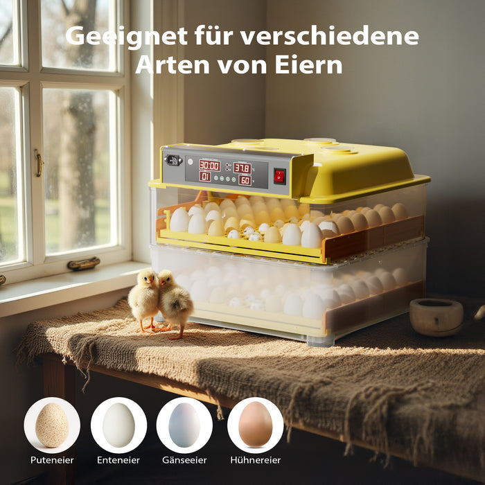 Incubatrice automatica per 112 uova, con regolazione temperatura e umidità, Covatrice