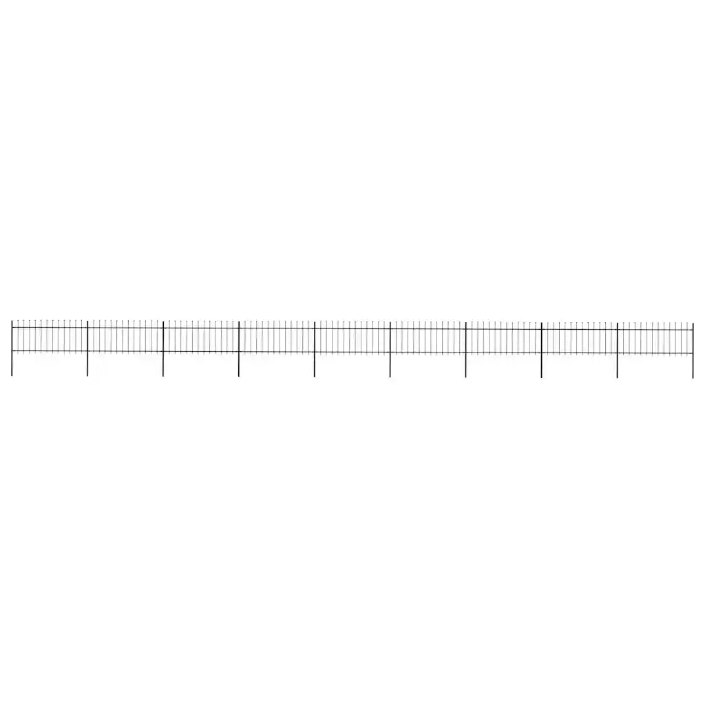Recinzione da Giardino con Punta a Lancia in Acciaio 1506x80 cm Nero 277610