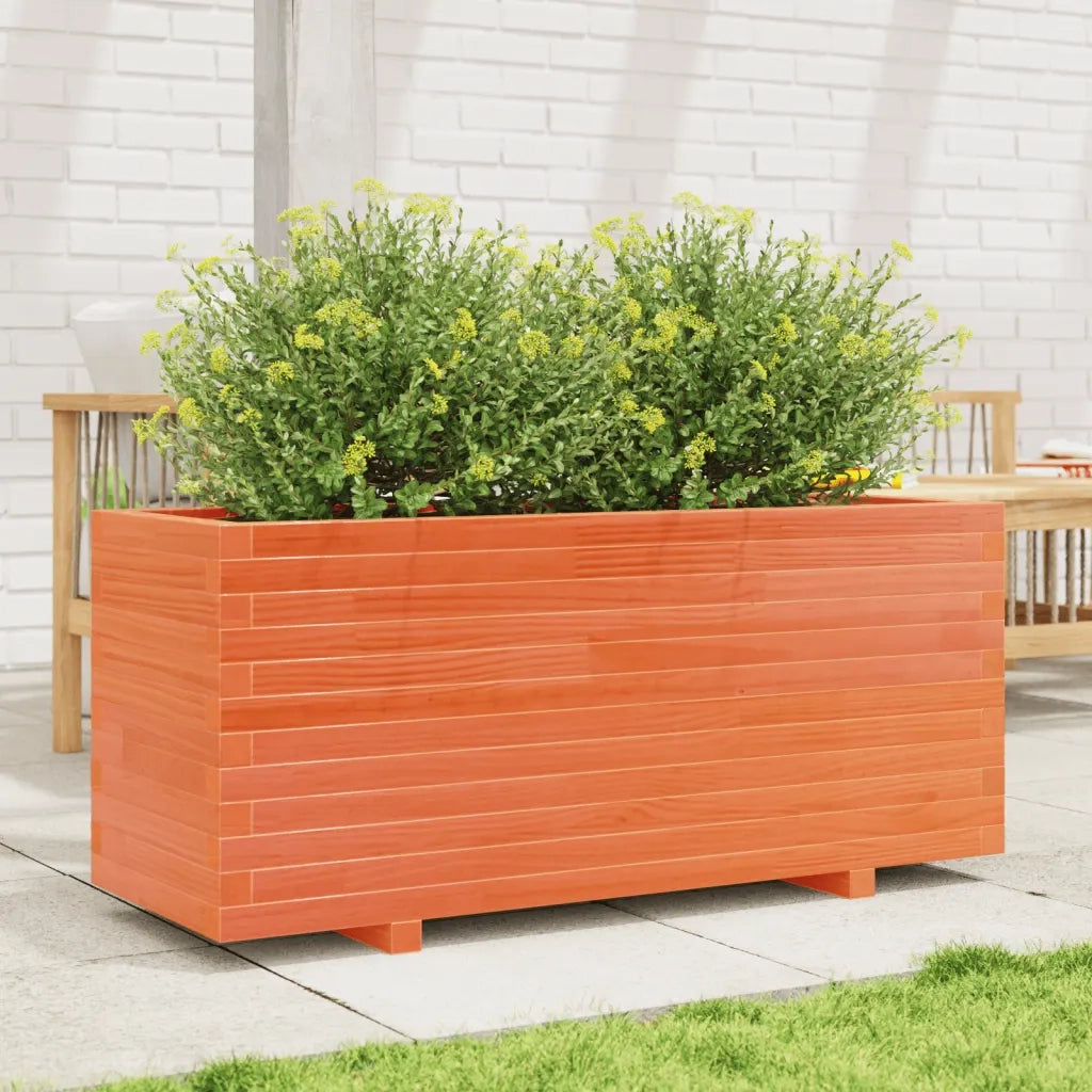 Fioriera Giardino Marrone Cera 110x40x49,5 Legno Massello Pino 3282561