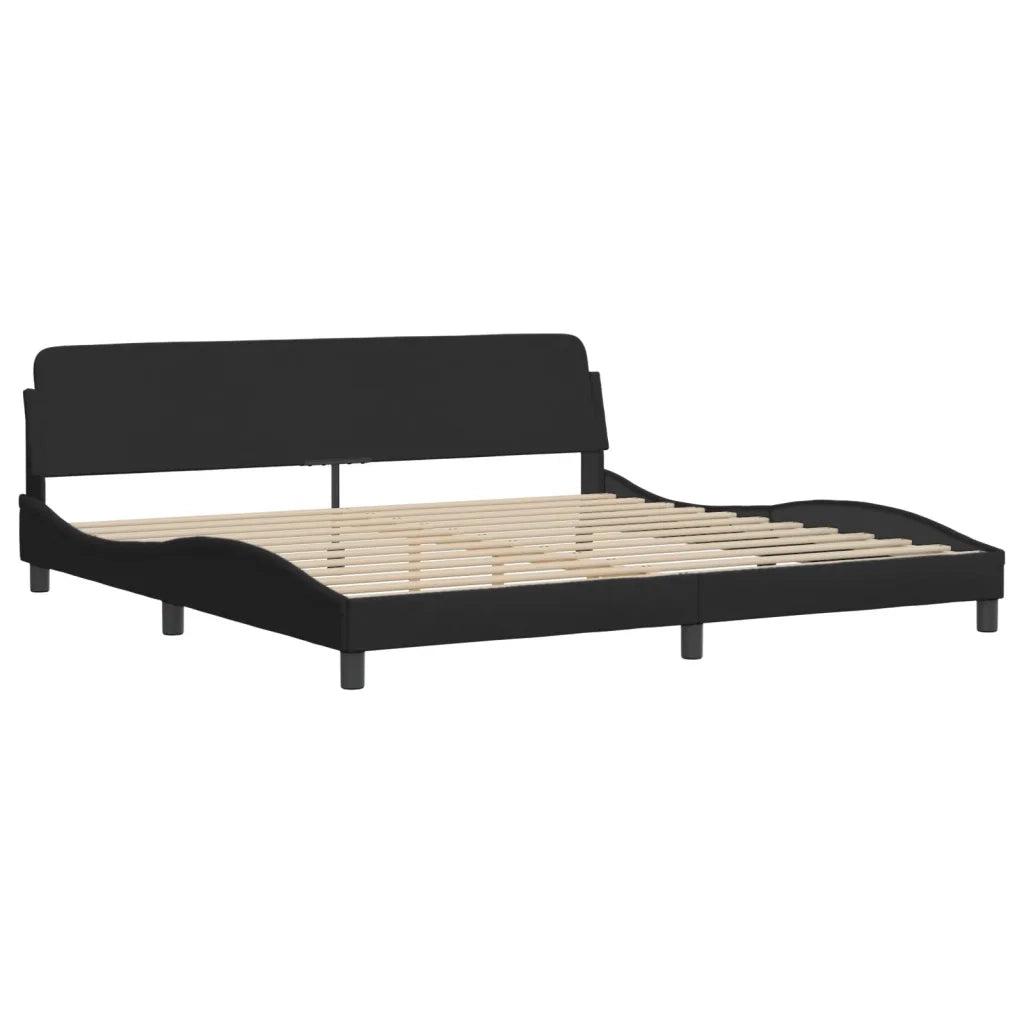 Giroletto con LED senza Materasso-Struttura Letto Hvar Nero 200x200 cm in Tessuto