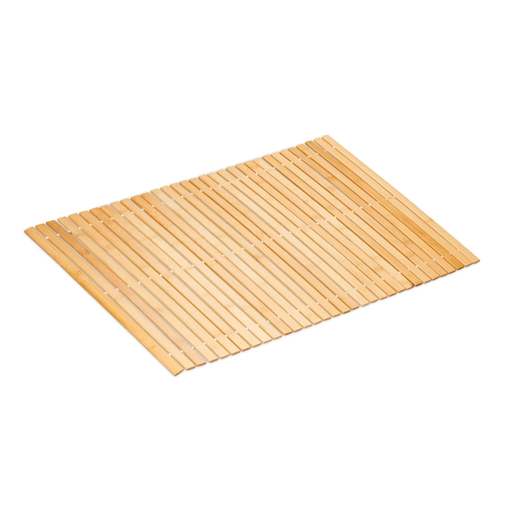 Pratico tappetino da bagno antiscivolo bagno 60 x 40 cm in bambù naturale 13_0014814